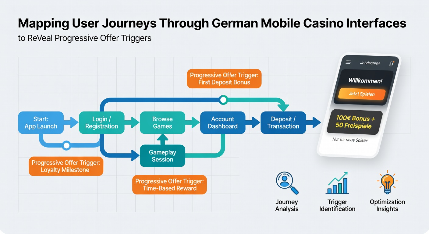 Detaillierte Darstellung von Interface-Elementen und Auslösern für progressive Angebote in Mobile-Casinos