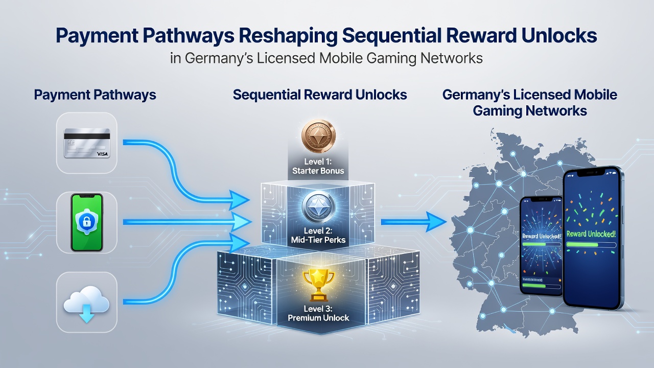 Grafik zu Zahlungswegen und Belohnungsfreischaltungen in mobilen Gaming-Apps