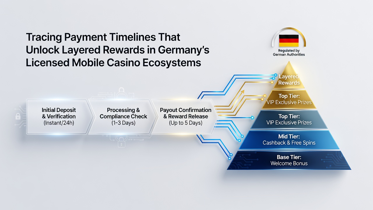 Mobile Casino App mit Zahlungs- und Belohnungsübersicht